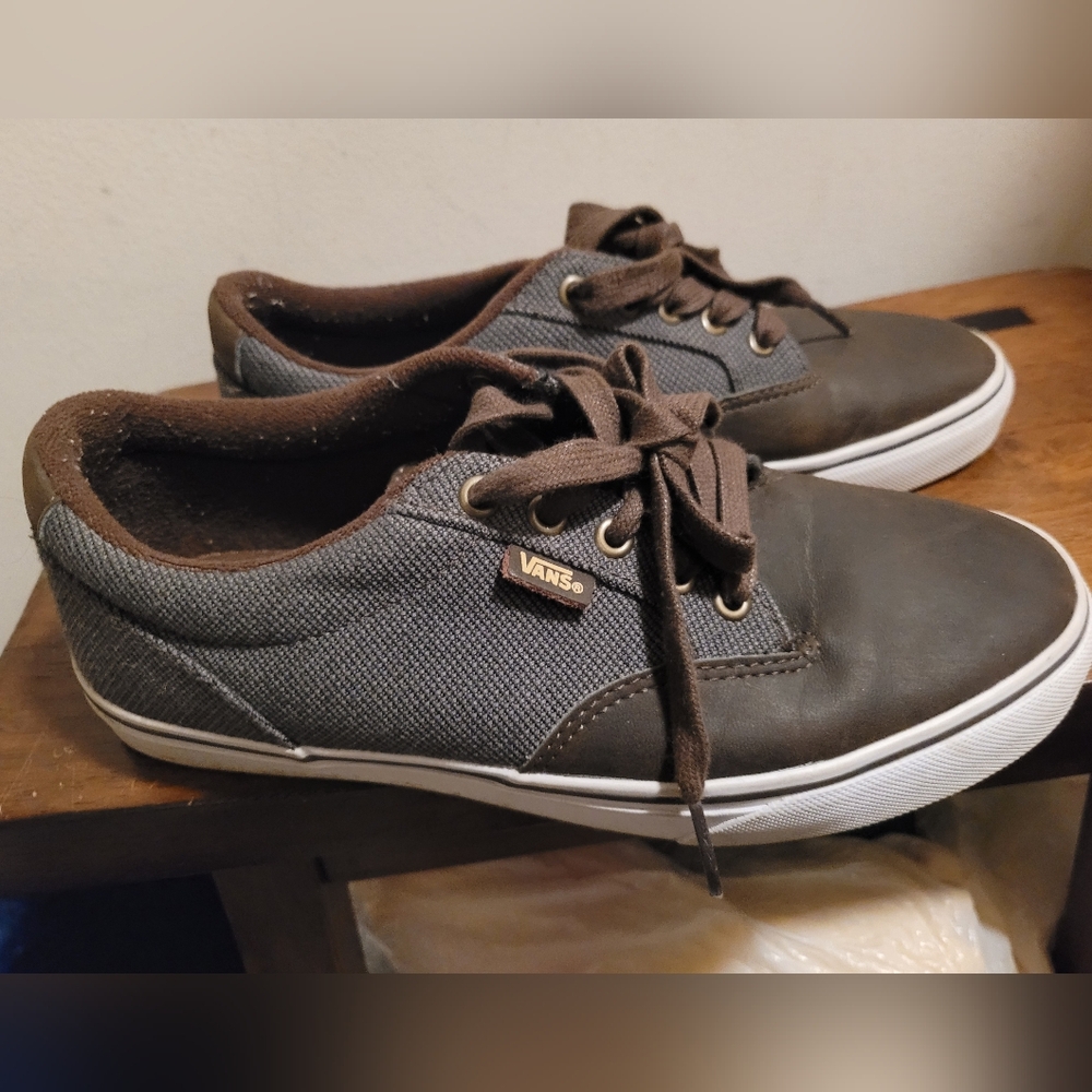 Vans Gray and Brown Loafers